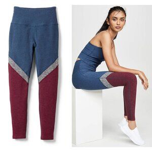 Beyond Yoga - Tri-Panel Spacedye High Waisted Leggings SD3311 | Blue, Red: Small